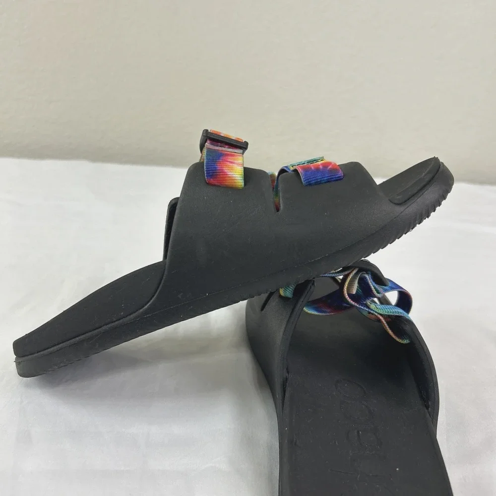 Chaco Chillos Slide K 6 Youth Big Girl‎ Sandal  Lightweight Rainbow Tie Dye